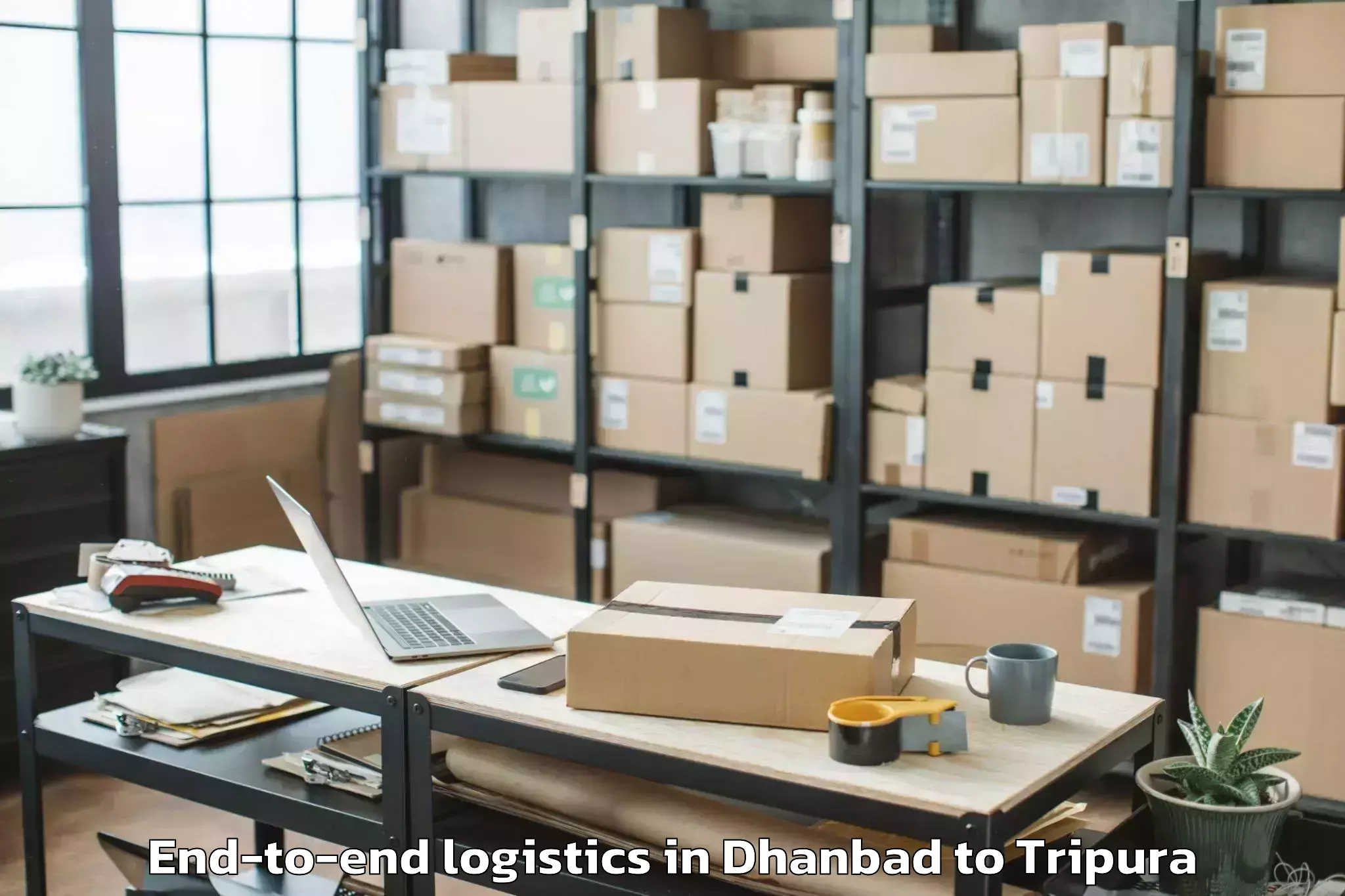 Top Dhanbad to Kailashahar Airport Ixh End To End Logistics Available